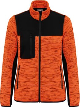 Kariban WK | Dámská pracovní pletená fleecová bunda fluorescent orange melange/black L