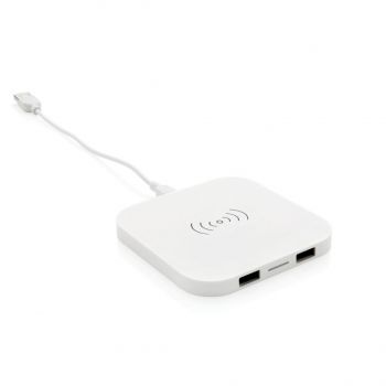 Bezdrôtová nabíjačka 5W s 2 USB biela