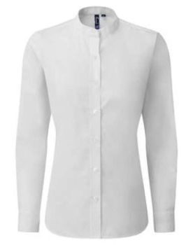 WOMEN’S BANDED COLLAR 'GRANDAD' SHIRT White L