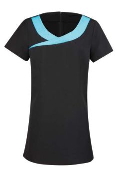 ‘IVY’ BEAUTY AND SPA TUNIC Black/Turquoise M
