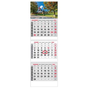 Plánovací kalendár KLASIK 3M sivý 2023  Obrázok F