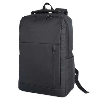 BUSINESS BACKPACK WITH FRONT POCKET «EASY PRINTING» Black U