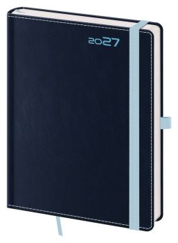 Týždenný diár B6 Double Blue s pútkom