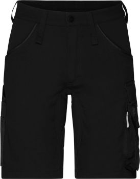 James & Nicholson | Pracovní elastické bermudy "Slim Line" black/black (50)