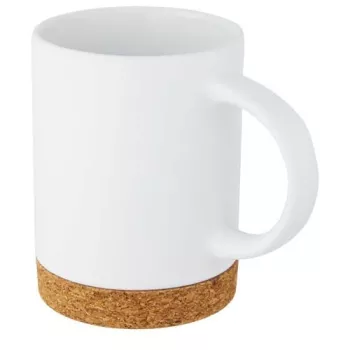 Keramický hrnek o objemu 425 ml s korkovou spodní částí Neiva bílá