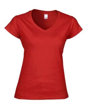 SOFTSTYLE® LADIES' V-NECK T-SHIRT Red M