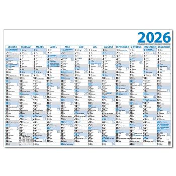Plánovací jednolistový kalendár 2026