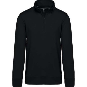 ZIPPED NECK SWEATSHIRT Black L