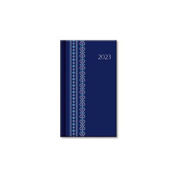 Mini diár A6 – PRINT Folk modrý 2023