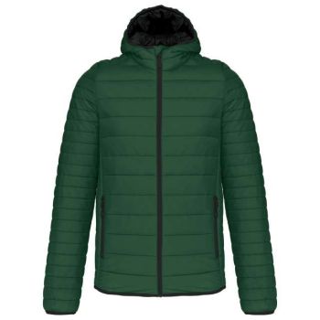 MEN'S LIGHTWEIGHT HOODED PADDED JACKET Forest Green L