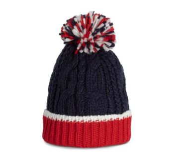 KNITTED BEANIE Red/White/Navy U