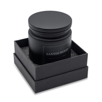 SANDALWOOD vonná svíčka ve skle, černá