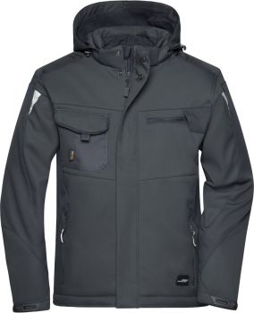 James & Nicholson | Pracovní zimní softshellová bunda - Strong black/black XL