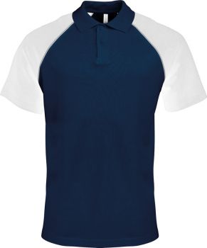 Kariban | Baseballové piqué polo navy/light grey/white S