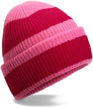 Beechfield | Pletená čepice "Color Block" true pink/classic red onesize