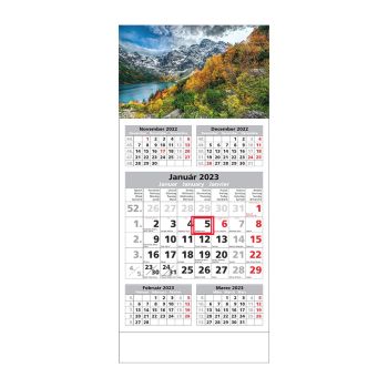 Plánovací kalendár ŠTANDARD 5M sivý 2023  Obrázok A