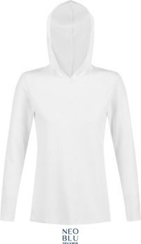 NEOBLU | Dámské tričko s kapucí a s dlouhým rukávem optic white M