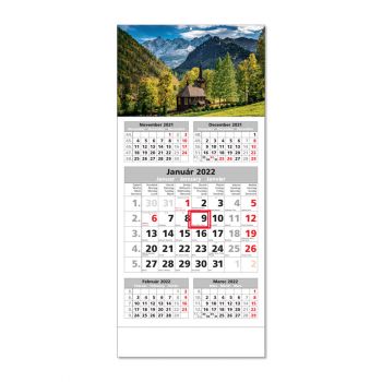 Päťmesačný Kalendár Štandard 5M Sivý 2022