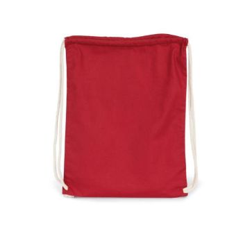 ORGANIC COTTON BACKPACK WITH DRAWSTRING CARRY HANDLES Hibiscus Red U