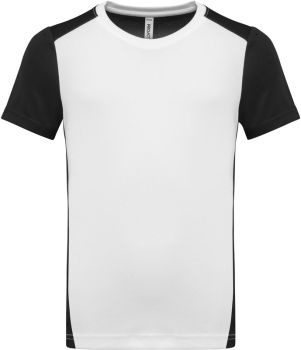Kariban ProAct | Dětské kontrastní sportovní tričko white/black 8/10