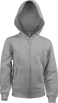 KIDS FULL ZIP HOODED SWEATSHIRT Oxford Grey 12/14