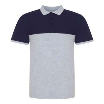 COLOUR BLOCK POLO Heather Grey/Oxford Navy M