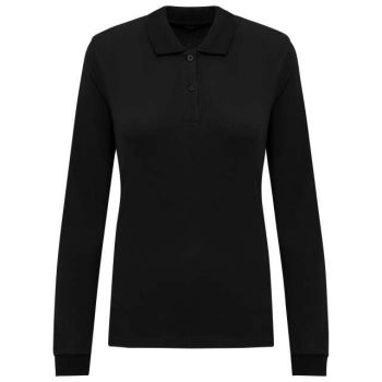 LADIES’ ORGANIC 180 PIQUÉ POLO SHIRT LONG SLEEVES Black M