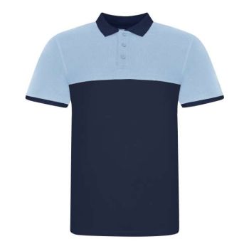 COLOUR BLOCK POLO Heather Grey/White 2XL