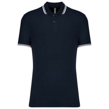 MEN'S 2 STRIPED SHORT SLEEVED POLOSHIRT Navy/White XL