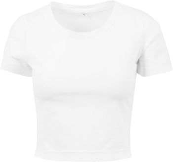 Build your Brand | Dámské crop tričko z těžké bavlny white L