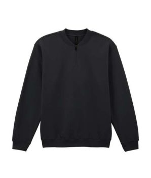 SOFTSTYLE MIDWEIGHT ADULT FLEECE 1/4 ZIP SWEATSHIRT Black L