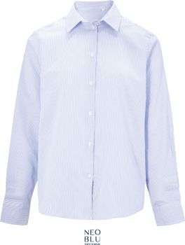 NEOBLU | Mikro keprová košile s dlouhým rukávem blue stripes L
