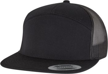 Flexfit | 7 panelová Trucker kšiltovka black/black onesize