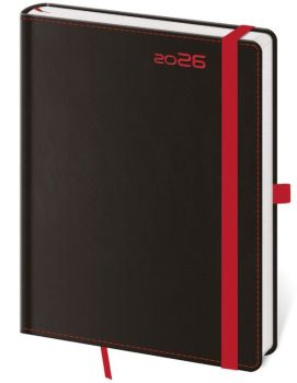 Týždenný diár A5 Black Red s pútkom