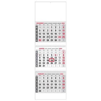 Plánovací kalendár KLASIK 3M sivý 2023