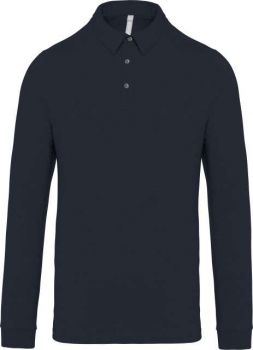 MEN'S LONG SLEEVED JERSEY POLO SHIRT Navy L