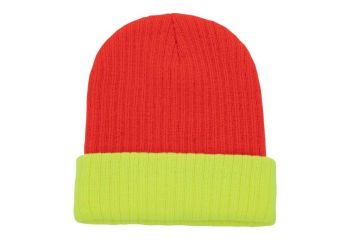 TWO-TONE KNITTED HAT - METZ Orange/Yellow U