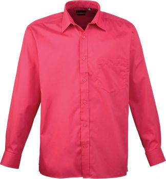 Premier | Popelínová košile s dlouhým rukávem hot pink 46.