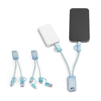 BERNERS. Superrýchly USB kábel 6 v 1 zo recyklovaného PET (100 % rPET) Viacfarebná