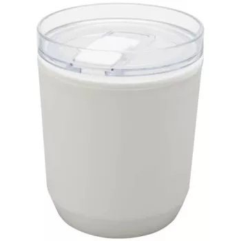 Dvojstěnný kelímek z recyklovaného plastu o objemu 180 ml Hudson bílá