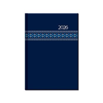 Týždenný diár A5 FOLK modrý 2026