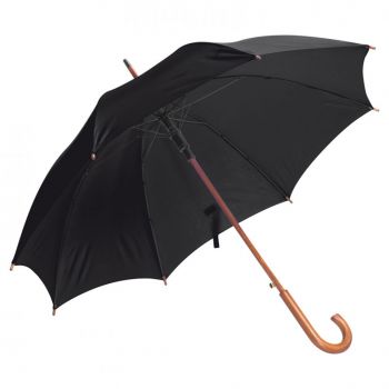 Dáždnik s dreveným držadlom Black