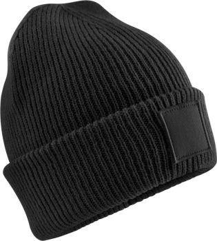 Beechfield | Dětská čepice s nášivkou black onesize