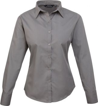 Premier | Popelínová halenka s dlouhým rukávem dark grey 18_XXL