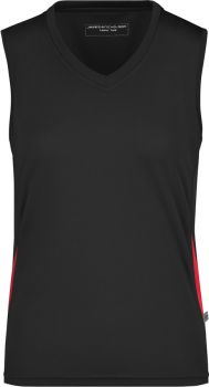James & Nicholson | Dámské běžecké tričko bez rukávů black/red L