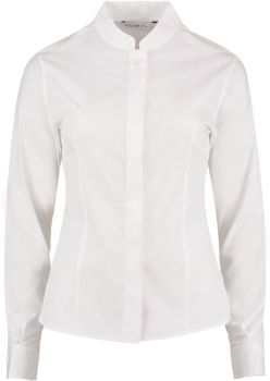 Kustom Kit | Popelínová halenka s dlouhým rukávem white 14_L