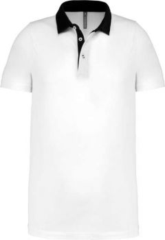 MEN'S TWO-TONE JERSEY POLO SHIRT White/Navy L