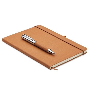 ELEGANOTE Sada zápisníků z recykl. kůže beige