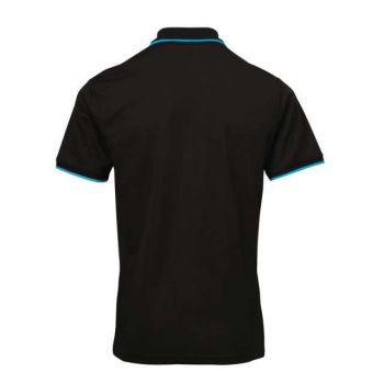 MEN’ S CONTRAST COOLCHECKER® POLO Black/Turquoise 4XL