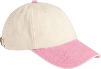 Beechfield | 6 panelová nízkoprofil kontrastní kšiltovka natural/vintage dusky pink onesize
